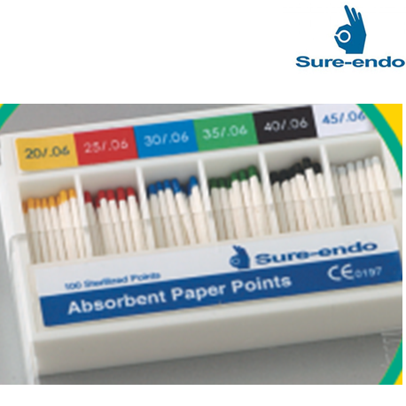 Sure Endo Greater Taper 0.06 Paper Points Size #25 ~ 45 (mm marked)